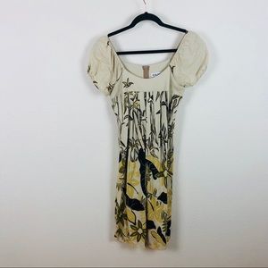 Vintage Hawaiian Print Babydoll Mini Dress